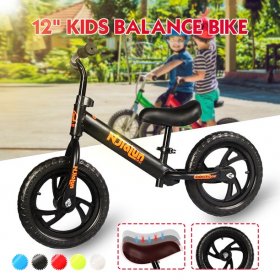 KUDOSALE 5 Colors 12" Kid Balance Training Bike No-Pedal Learn Walker To Ride Pre Push Bicycle Adjustable for Toddlers 2-6 Years Old