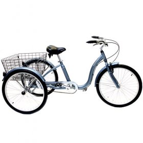 Schwinn Meridian Adult Tricycle, 24" wheels, rear storage basket, Slate