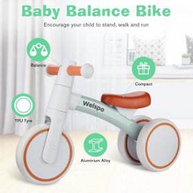 IMAGE Baby Balance Bike, Young Toddlers Infant Walker for 12-36 Months, 1 Year Old Boy and Girl First Birthday Gifts Pedal-less 3 Wheels Mini Bike
