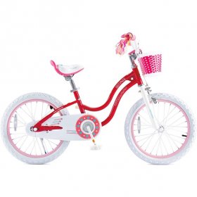 RoyalBaby Girls Kids Bike Stargirl 18 Inch Bicycle Basket Kickstand Pink Child's Cycle