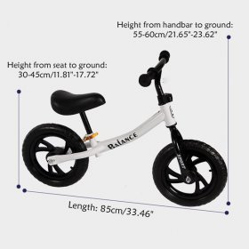 KUDOSALE 12" Kid Balance Training Bike No-Pedal Learn To Ride Pre Push Bicycle Adjustable