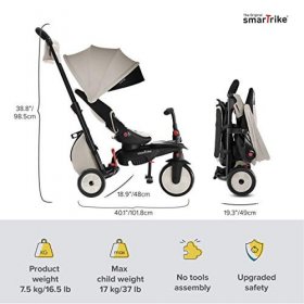 smarTrike STR7 Folding Toddler Bike Tricycle Stroller Push