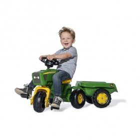 John Deere 052769 3 Wheel Tractor with Trailer