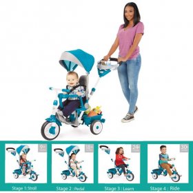 Little Tikes Perfect Fit 4-in-1 Trike, Teal - Convertible Toddler Tricycle