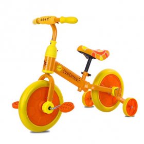 SINGES 12'' Kids Balance Bike Toddler Walking Training Push Sport Bikes with Removable Pedal & Auxiliary Wheel for Toddlers