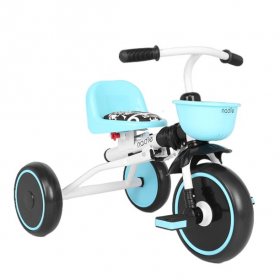 Carbon steel frame child folding adjustable tricycle Blue