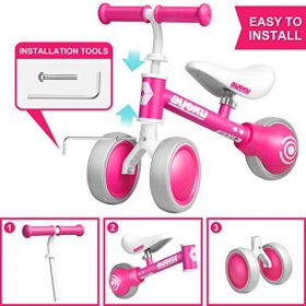 AyeKu AyeKu Baby Balance Bike, Bikes for Toddlers Age 10-24 Months, Best Gifts for Girls Boys to?Scoot Around with Comfortable Adjustable seat in 3 Wheels