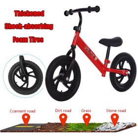 Stoneway Kids Balance Bike without Pedal, Starter Toddler Training Bike, 12'' Wheels Learn To Ride Pre Bike Sport Training Bicycle, with Lightweight Frame and Adjustable Handlebar & Seat