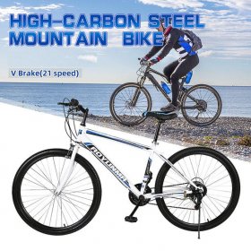 Mountain Bike 21 Speed with High Carbon Steel Frame, 26 inch Wheels, V Brake, Exercise Bike Road Bike Mens Bike Girls Bike