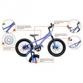 Royalbaby Royalbaby Boys Girls Kids Bike Explorer 20 Inch Bicycle Front Suspension Aluminum Child's Cycle with Disc Brakes Blue