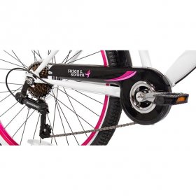 Susan G Komen 24" Multi-Speed Cruiser Girl's Bike, Pink/White/Black