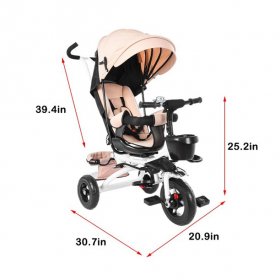 Tuscom Ride-On Tricycle 5-in-1 Baby Ride-On Tricycle Foldable Trike Stroller Push Toddler Steel Play For Boys & Girls for Indoor & Outdoor Play