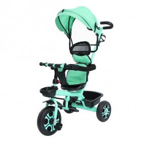 ALLOMN Baby Kids Trike, 4 in1 Baby Kids Trike Girls Boys Push Along Tricycle Toddlers 3-Wheel Pedal Bike (Green)