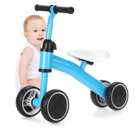 KWANSHOP Baby Balance Bike, Cute Toddler Bikes 4 Wheels 12-36 Months Gifts for 1 Year Old Girl Bike to Train Baby from Standing to Running