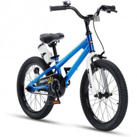 RoyalBaby Freestyle Kids Bike 18inch Girls and Boys Kids Bicycle Blue with Kickstand