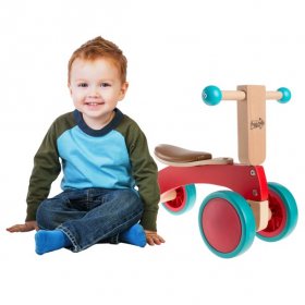 Walk and Ride Wooden 4 Wheel Tricycle with Seat Walking 1 - 2 Yrs Old