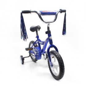 ChromeWheels BMX 12" Kid's Bike for 2-4 Years Old, Bicycle for Girls with Front Basket, EVA Tires with Training Wheels & Coaster Brake Blue