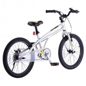 Royalbaby H2 Super Light Alloy 18 Inch Kids Bicycle Age 4 - 6, Silver and Yellow (Open Box)