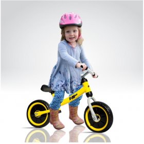 Stmax 10" Balance Bike Yellow No Pedal Bicycle for Children Toddler Foam Tire