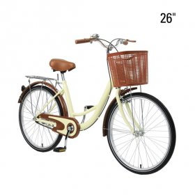 26 Inch Beach Cruiser Bike Bicycle for Women with Basket and Rear Rack