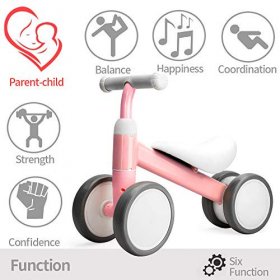 Bodaon 1 Year Old Boy Toy, Balance Bike for Girl, Pink
