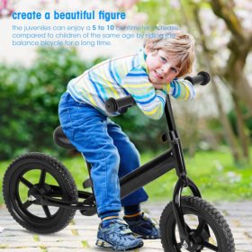 EECOO Children Balance Bicycle EECOO 4 Colors 12inch Wheel Carbon Steel Kids Balance Bicycle Children No-Pedal Bike