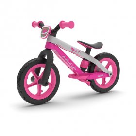 Chillafish Chillafish Bmxie 2 lightweight balance bike with integrated footrest and footbrake, for kids 2 to 5 years, 12" inch airless rubberskin tires, adjustable seat without tools, pink