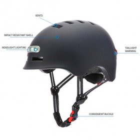 Lixada Riding Helmet With Light Scooter Safety Helmet Electric Bicycle Safety Helmet With Flashing Light Safety Cap Protective Helmet With Light