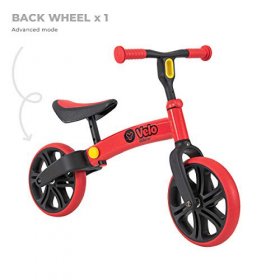 Yvolution Yvolution Y Velo Junior Toddler Balance Bike - Red | 9" Training No Pedal Push Bicycle With Dual Rear Wheels | For Kids Age 18 Months - 4 Years