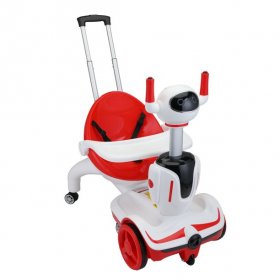 Private Jungle Ride On Cars, Kids Stroller Tricycle with Adjustable Push Handle