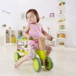 Hape Store Hape Scoot Around Ride On Wood Bike | Award Winning Four Wheeled Wooden Push Balance Bike Toy for Toddlers with Rubberized Wheels, Bright Green