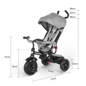 besrey 4 in 1 Toddler Baby Stroller Tricycle, Adjustable Canopy,Safety Harness, Convertible Toddler stroller Trike with Handle for Kids Boys Girls 1 to 6 Years Old, Gray