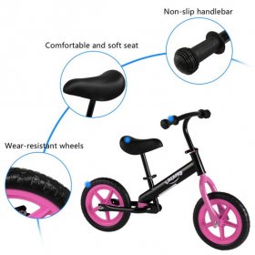 Zimtown Zimtown Kids Balance Bike without Pedal Height Adjustable Toddler Balance Training Bike,Pink