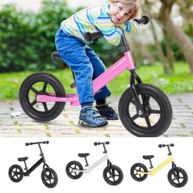 Walfront WALFRONT No-pedal Balance Bicycle, 12inch Wheel Carbon Steel Kids Balance Bicycle Children No-Pedal Bike