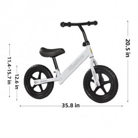 KUDOSALE 12" Kids Balance Bike for 2-6 Year Olds with Rubber Tires, Adjustable Seat, Easy Step Through Frame Bike for Boys and Girls, No Pedal Toddler Bike, Lightweight Kids Bicycle