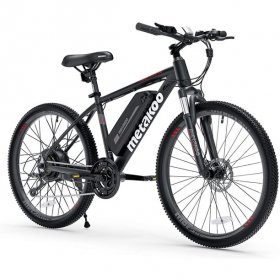 METAKOO 26" Electric Bike, Electric Mountain Bike with 36V/10.4Ah Removable Lithium-Ion Battery | Cybertrack 100 Black