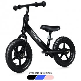 Topbuy Topbuy Kids No Pedal Training Balance Bike with Adjustable Seat &EVA Foam Tires Black
