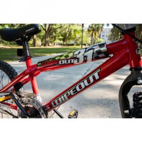 Dynacraft 20 Inch Wipeout Boys BMX Bike with Front Hand Brake, Red