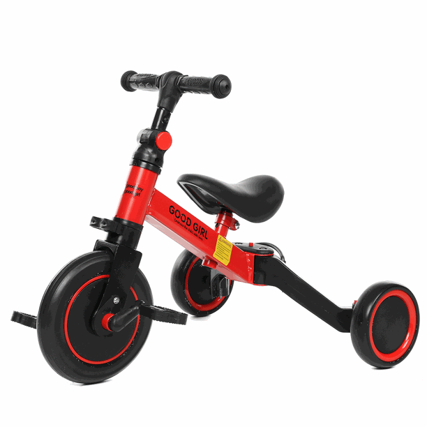 Outerdo 3 In 1 Kids Tricycles, 2-wheels Baby Balance Bike, Kids Tricycles Toddler Trike Bike,Kids Balance Bike with Removable Pedals for 1-3 Years Old Boys Girls Kids Gift